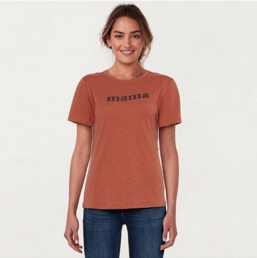 NWT Lauren Conrad Graphic "Mama" Tee TShirt Women's Medium M 100% Organic Cotton
